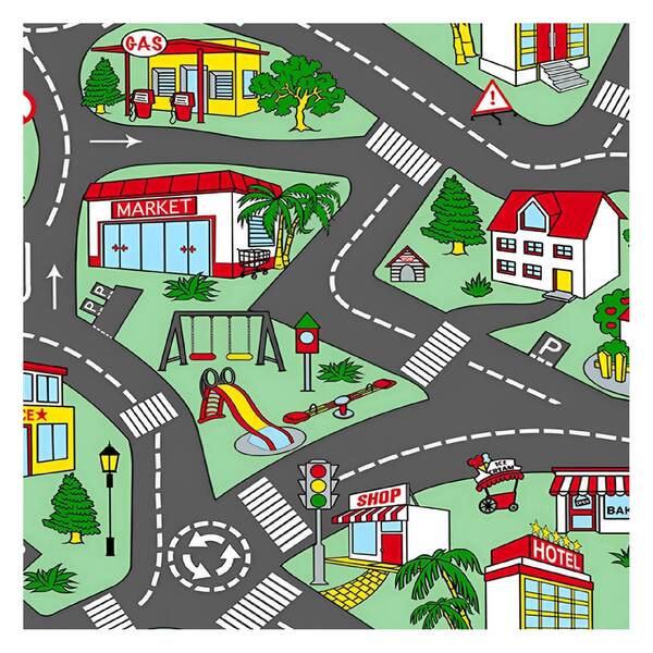 Piso Vinílico Cola Autopista Infanto Juvenil Multicolorido Fosco Rolo Bello Piso