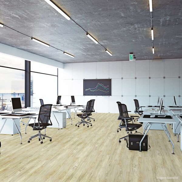 Piso Vinílico Espaçofloor Cola Office Wood Oak Milano Caixa C