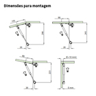 Pistão a Gás Força Normal 100N 10kg 110º