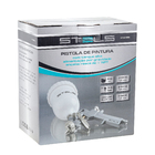 Pistola De Pintura Tanque Alto 600ml e Bicos 1,2/1,5/1,8mm Encaixe Rosca 1/4" STELS