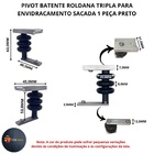 Pivot Batente Roldana Tripla P/ Envidracamento Sacada