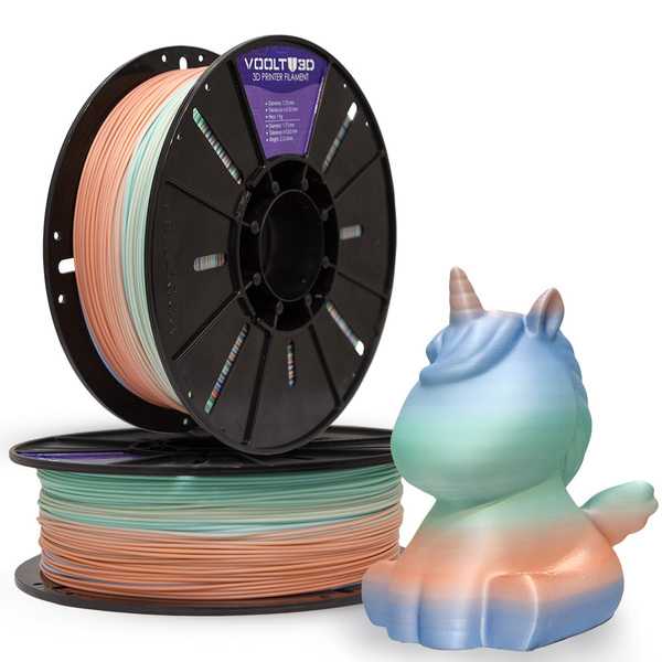 Pla Rainbow Azul / Verde / Vermelho Macaron Velvet - 1kg 3d