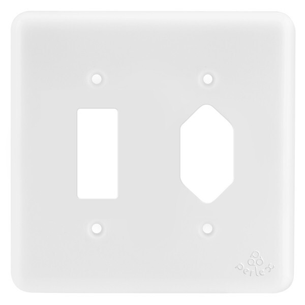 Placa 1 Interruptor + 1 Tomada 4x4 - Perlex Pumalux - 23pl1/1t