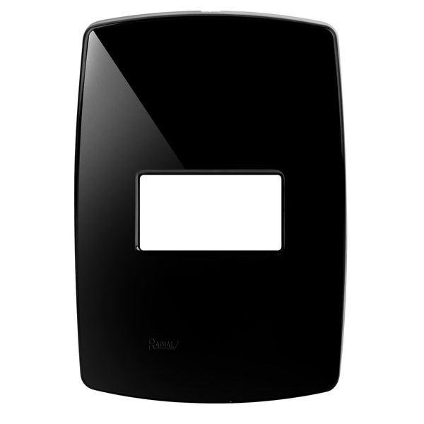 Placa 1 Módulo 4x2 - Radial Pérola Negra Rpn32