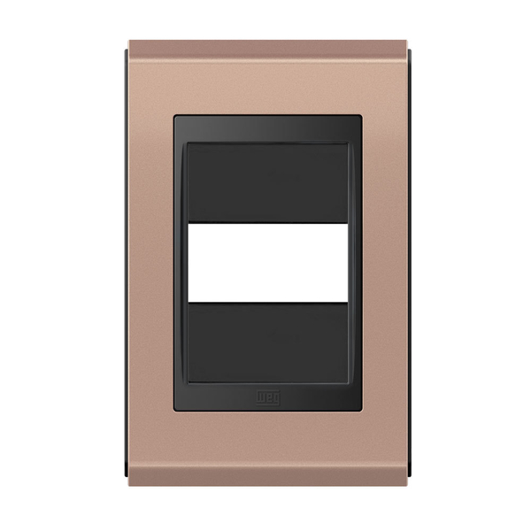 Placa 1 Módulo + Suporte 4x2 - Refinatto - Rose Gold Com Pret