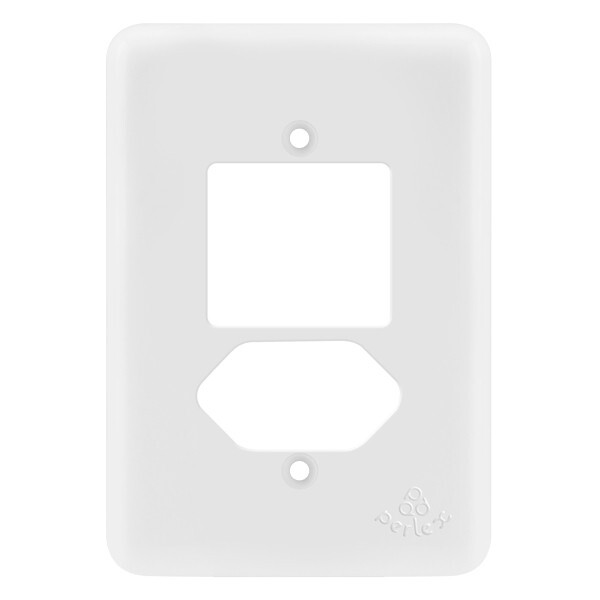 Placa 2 Interruptores + 1 Tomada 4x2 - Perlex Pumalux - 23pl3