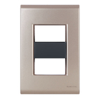 Placa 2 Módulos 4x2 - Tramontina Liz Ouro Velho / Preto - Tlo