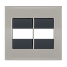 Placa 2 Módulos 4x4 - Tramontina Liz Fendi / Grafite - Tlfg041