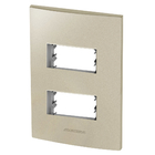 Placa 2 Módulos + Suporte 4x2 - Inova Champanhe - 85427