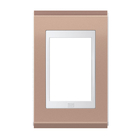 Placa 3 Módulos 4x2 - Refinatto - Rose Gold Com Branco Crgb038