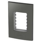 Placa 3 Módulos + Suporte 4x2 - Inova Grafite - 85478