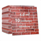 Placa 3d Espuma Autocolante Revestimento 68x68cm Tijolo Rústi