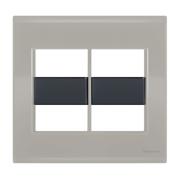 Placa 4 Módulos 4x4 - Tramontina Liz Fendi / Grafite - Tlfg042