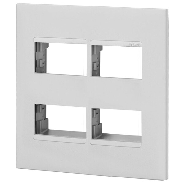 Placa 4 Módulos + Suporte 4x4 - Branco - Pial Plus +