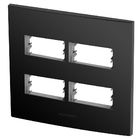 Placa 4 Módulos + Suporte 4x4 - Inova Preto Fosco - 85731