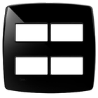 Placa 4 Módulos Distantes + Suporte 4x4 - Radial Pérola Negra