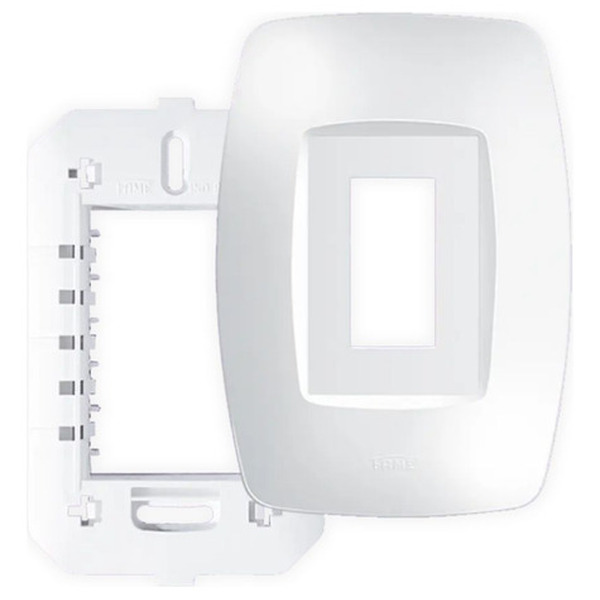 Placa 4x2 1 Módulo Vertical Com Suporte Fame Elegance Branco