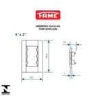 Placa 4x2 2 Módulos Com Suporte Fame Modulare Branca