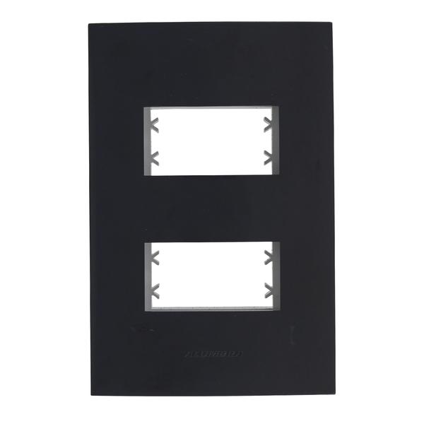 Placa 4x2 2Módulo(s) DIST com Suporte Inova Pro Class Black Piano Alumbra