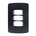 Placa 4X2 3 Módulos Gracia Maxx Black Alumbra