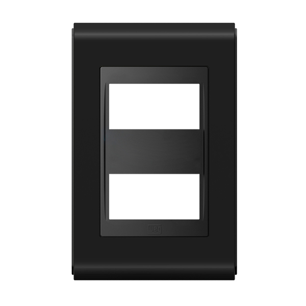 Placa 4x2 , Refinatto Premium 2 Posições Preto / Preto