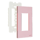 Placa 4x2 para 3 Módulos Acrílico Ouro Rosé Madrid Lexman