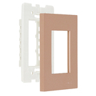 Placa 4x2 para 3 Módulos com Suporte Ouro Rosé Madrid Lexman