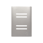Placa com Suporte 4X2 para 4 Interruptores Suporte Prata Novara