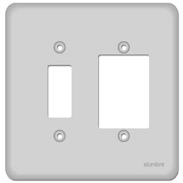 Placa 4x4 1 Posto Vertical + 3 Postos Cinza - Alumbra