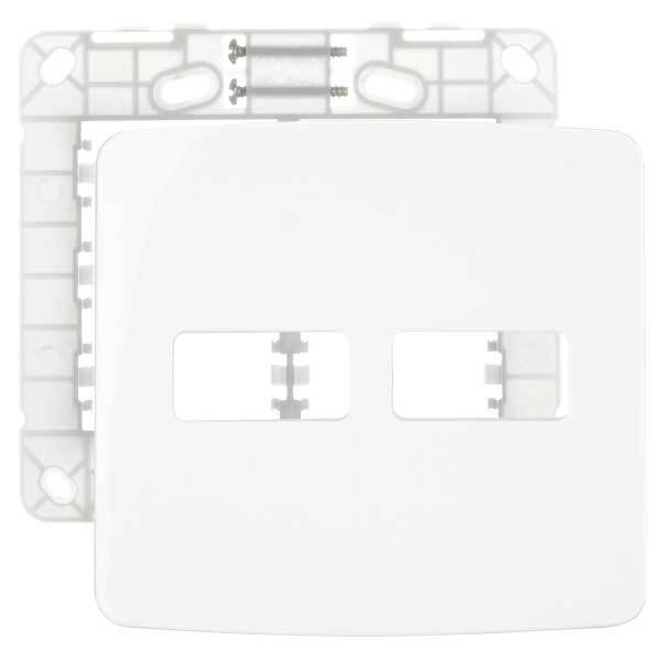 Placa 4x4 2 Postos Com Suporte Branca - Margirius