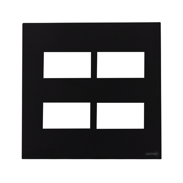 PLACA 4X4 - 4 MÓDULOS (ACRÍLIC PRETO) - LX