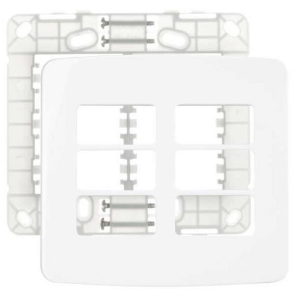 Placa 4x4 6 Postos Com Suporte Branca - Margirius