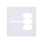 Placa com Suporte 4X4 para 1 Interruptor + 3 Tomada Branco Novara