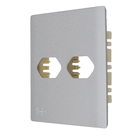 Placa 4X4 para 2 Tomadas 2P+T Aço Novara Dicompel