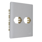 Placa 4X4 para 2 Tomadas 2P+T Aço Novara Dicompel