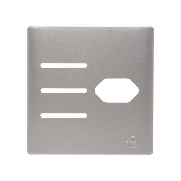 Placa com Suporte 4X4 para 3 Interruptores + 1 Tomada Prata Novara