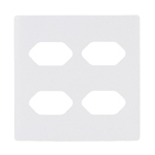 Placa 4X4 para 4 Tomadas 2P+T Branco Novara Dicompel