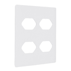 Placa 4X4 para 4 Tomadas 2P+T Branco Novara Dicompel