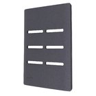 Placa 4X4 para 6 Interruptores Preta Grafite Novara Dicompel