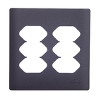 Placa 4X4 para 6 Tomadas 2P+T Preta Grafite Novara Dicompel