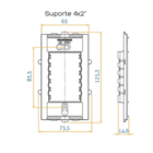 Placa 4×2 ? 2 Postos Horizontais + Suporte Sleek Clean