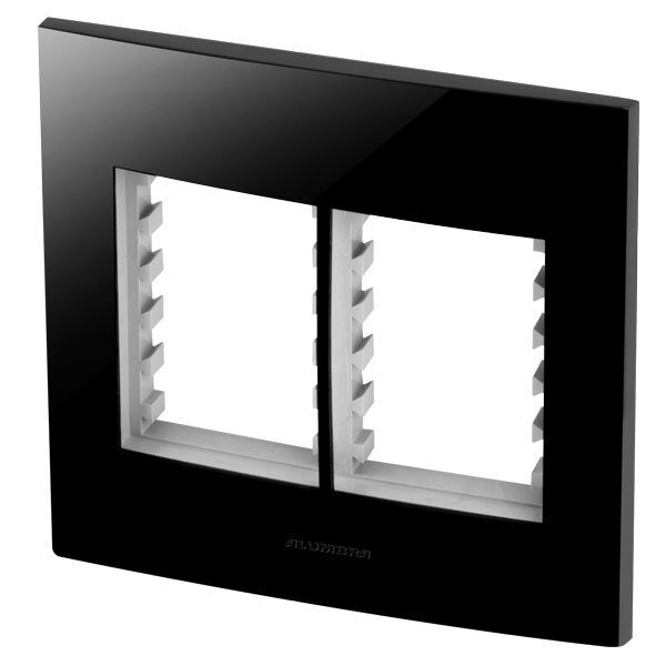 Placa 6 Módulos + Suporte 4x4 - Inova Black Piano - 85532