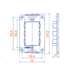 Placa + Suporte Horizontal 4x2 1 Posto - Margirius
