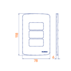 Placa + Suporte Horizontal 4x2 1 Posto - Margirius
