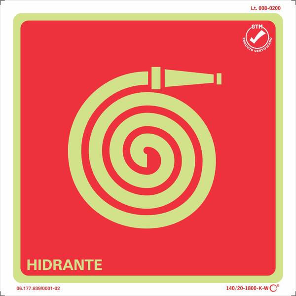 Placa Abrigo De Mangueira De Incêndio Hidrante - 20X20Cm