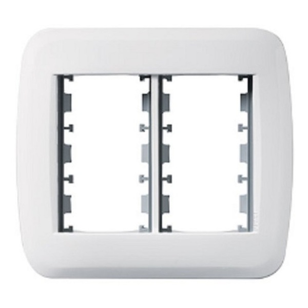 Placa Abs + Bastidor Classica 4x4 P/6 Módulos Branca Pezzi Li