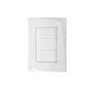 Placa Abs + Bastidor Tendenza 2x4 P/3 Módulos Branca Pezzi Li