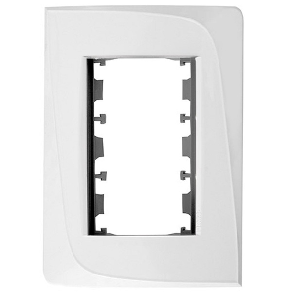 Placa Abs + Bastidor Tendenza 2x4 P/3 Módulos Branca Pezzi Li