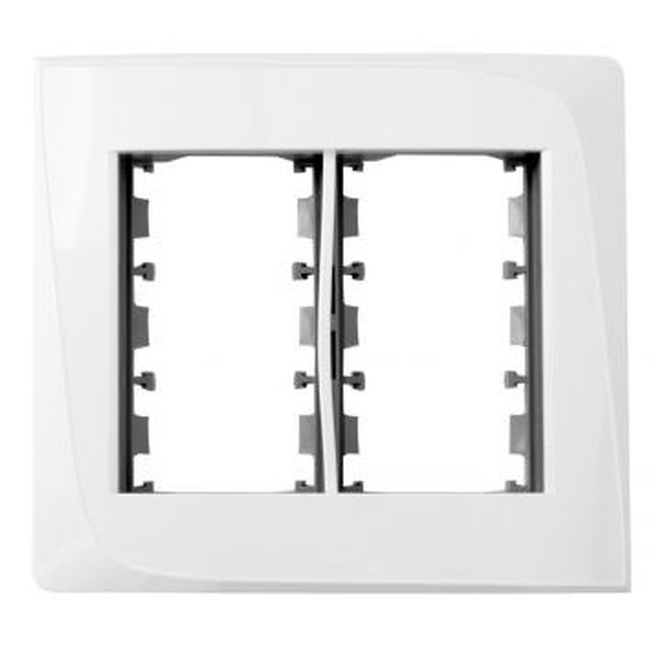 Placa Abs + Bastidor Tendenza 4x4 P/6 Módulos Branca Pezzi Li