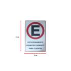 Placa Adesiva Acrílica Estacionamento Exclusivo Clientes Resi